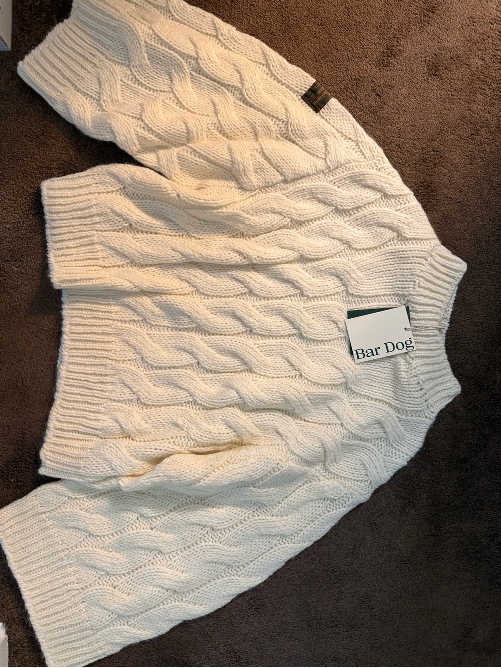 Cream Cable Turtleneck Sweater